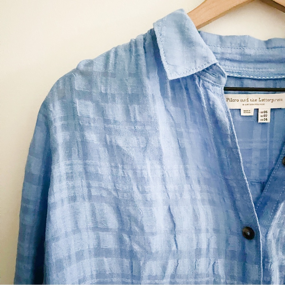 Anthropologie Pilcro And The Letterpress Textured Linen Button Down - Picture 4 of 12